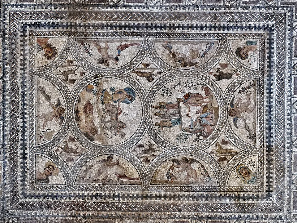 Detalle de mosaico romano de Cástulo.